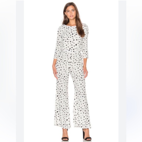 WILDFOX Polka Dot White And Black Jumpsuit - Picture 1 of 9
